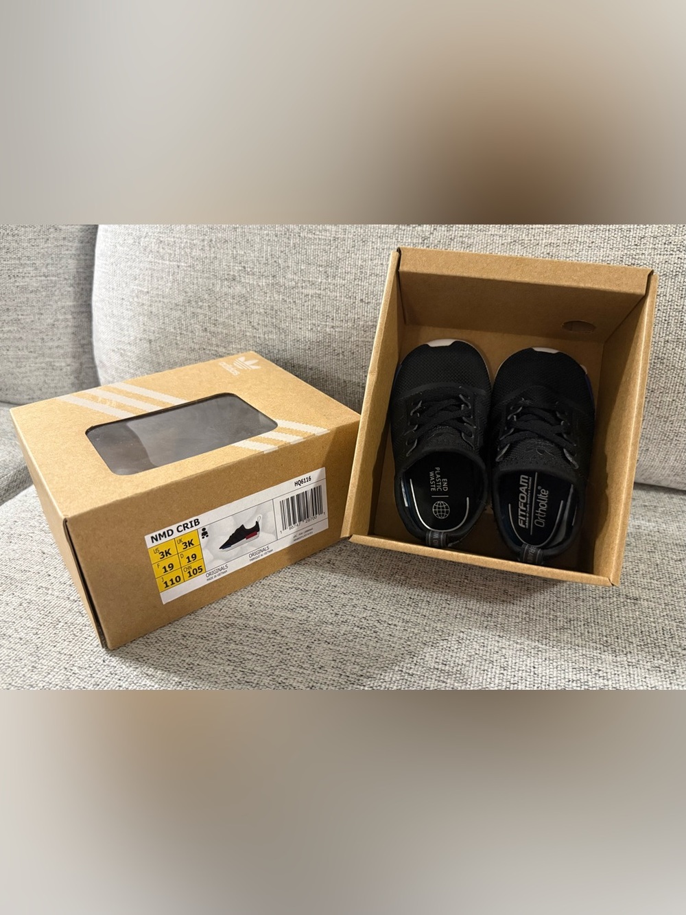 Adidas infant Black Slip-On Sneakers with Easy-On Pull Tab